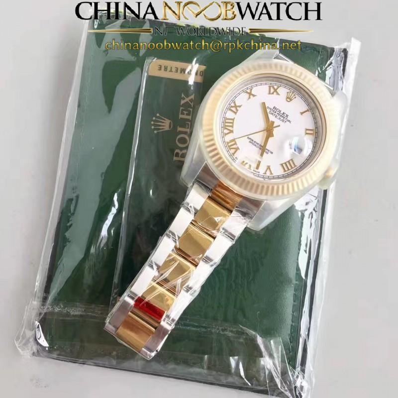 Replica Rolex Datejust II 116333 41MM EW Stainless Steel & Yellow Gold White Dial Swiss 3136