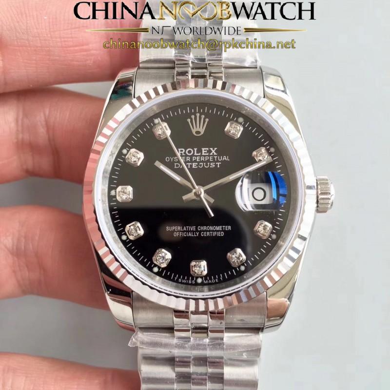 Replica Rolex Datejust 36MM 116234 MIT Stainless Steel 904L Black Dial Swiss 3135