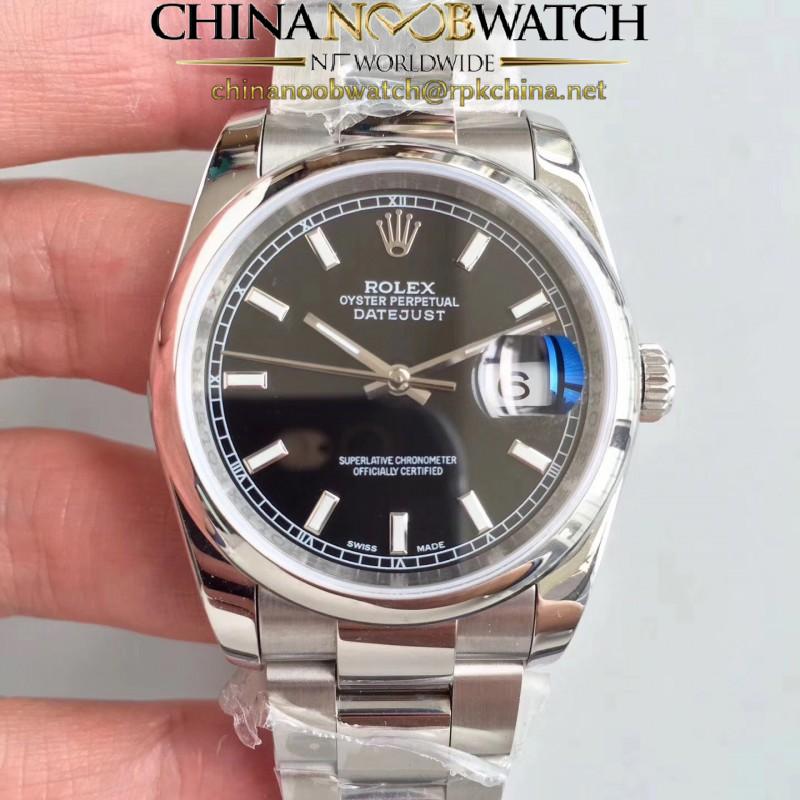 Replica Rolex Datejust 36MM 116234 MIT Stainless Steel 904L Black Dial Swiss 3135