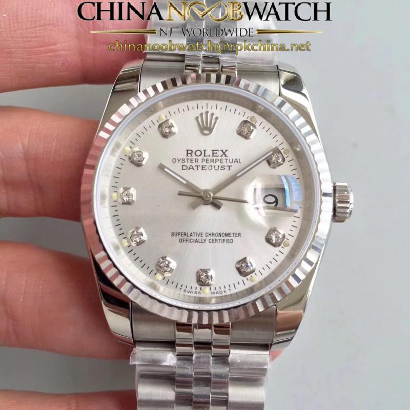 Replica Rolex Datejust 36MM 116234 MIT Stainless Steel 904L Rhodium Dial Swiss 3135