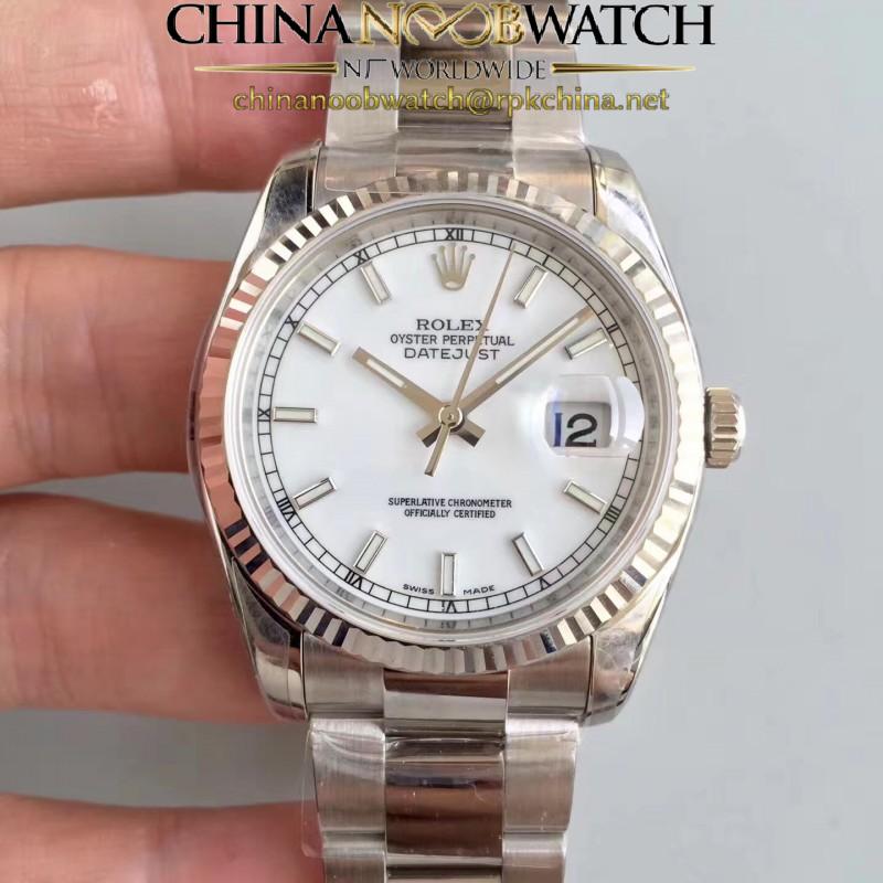 Replica Rolex Datejust 36MM 116234 AR Stainless Steel 904L White Dial Swiss 3135