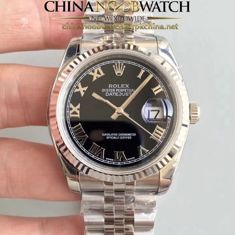 Replica Rolex Datejust 36MM 116234 AR Stainless Steel 904L Black Dial Swiss 3135