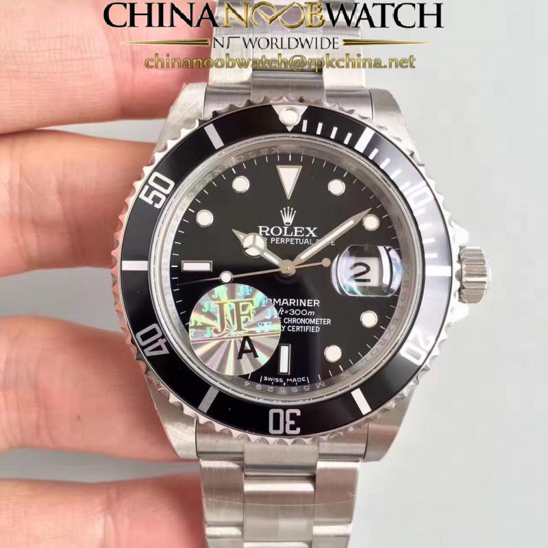 Replica Rolex Submariner Date 16610 JF V2 Stainless Steel Black Dial Swiss 3135