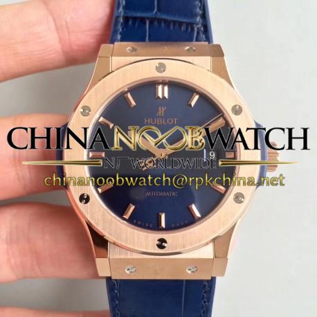 Replica Hublot Classic Fusion Blue King Gold 511.OX.7180.LR JJ Rose Gold Blue Dial Swiss HUB1112