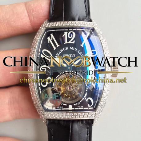 Replica Franck Muller Cintree Curvex Imperial Tourbillon 8880 T ABF Stainless Steel & Diamonds Black Dial Swiss Tourbillon