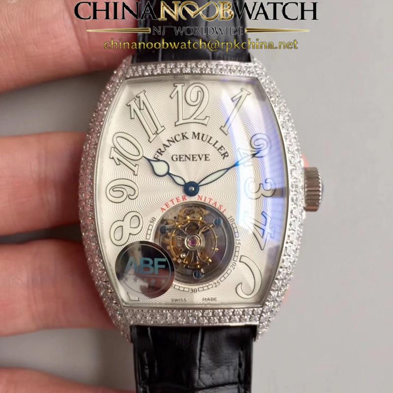 Replica Franck Muller Cintree Curvex Imperial Tourbillon 8880 T ABF Stainless Steel & Diamonds White Dial Swiss Tourbillon