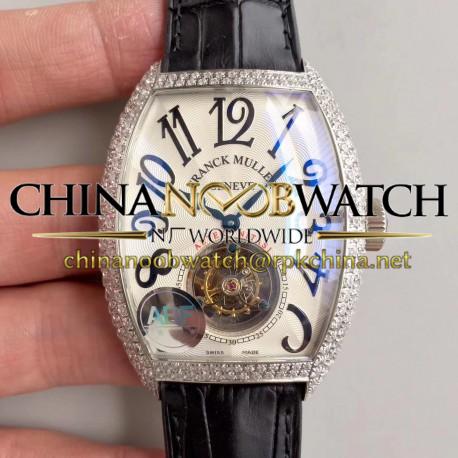 Replica Franck Muller Cintree Curvex Imperial Tourbillon 8880 T ABF Stainless Steel & Diamonds White Dial Swiss Tourbillon