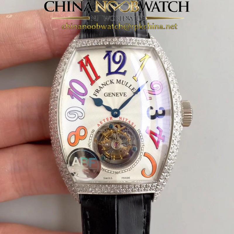 Replica Franck Muller Crazy Color Dreams Tourbillon 8880 ABF Stainless Steel & Diamonds White Dial Swiss Tourbillon