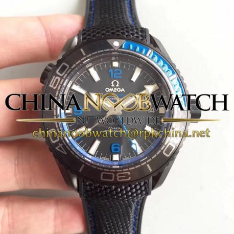 Replica Omega Seamaster Planet Ocean 600M  Deep Black In Blue GMT 215.92.46.22.01.002 JH PVD Black Dial Swiss 8906