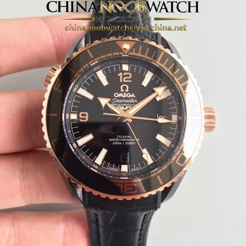 Replica Omega Seamaster Planet Ocean 600M GMT Deep Black 215.63.46.22.01.001 JH PVD Black Dial Swiss 8906