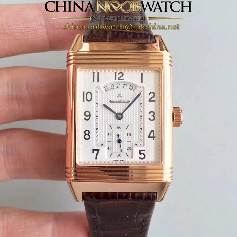 Replica Jaeger-LeCoultre Grande Reverso 986 Duodate Q3742420 N Rose Gold Silver Dial Swiss JLC 986