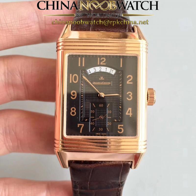 Replica Jaeger-LeCoultre Grande Reverso 986 Duodate Q3742420 N Rose Gold Black Dial Swiss JLC 986