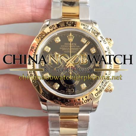 Replica Rolex Daytona Cosmograph 116503 3A 18K Yellow Gold & Stainless Steel 904L Black Dial Swiss 7750 Run 6@SEC