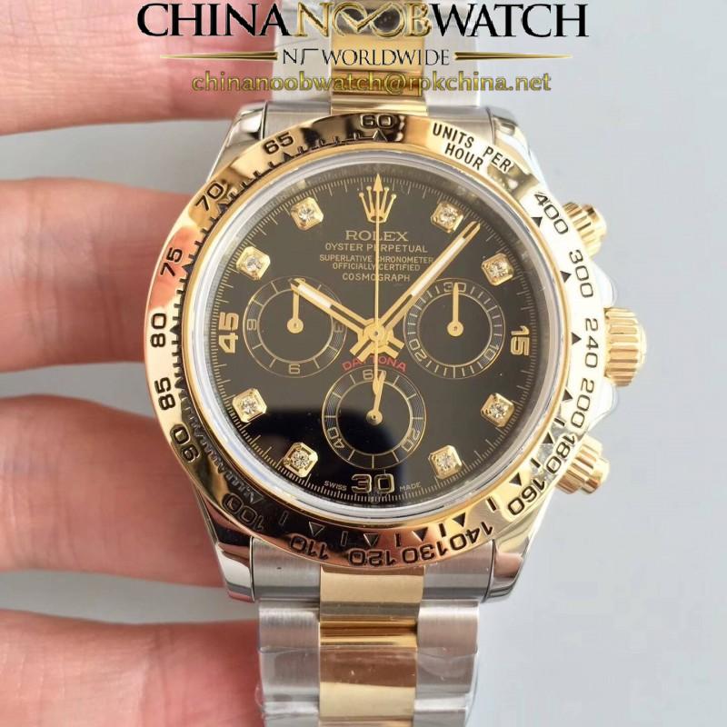 Replica Rolex Daytona Cosmograph 116503 3A 18K Yellow Gold & Stainless Steel 904L Black Dial Swiss 7750 Run 6@SEC