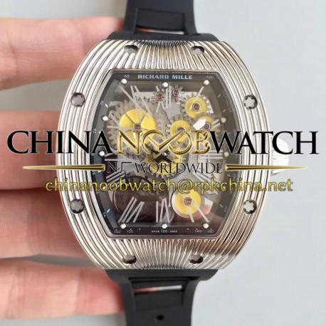 Replica Richard Mille RM018 Tourbillon Hommage A Boucheron N Stainless Steel Yellow Skeleton Dial M6T51