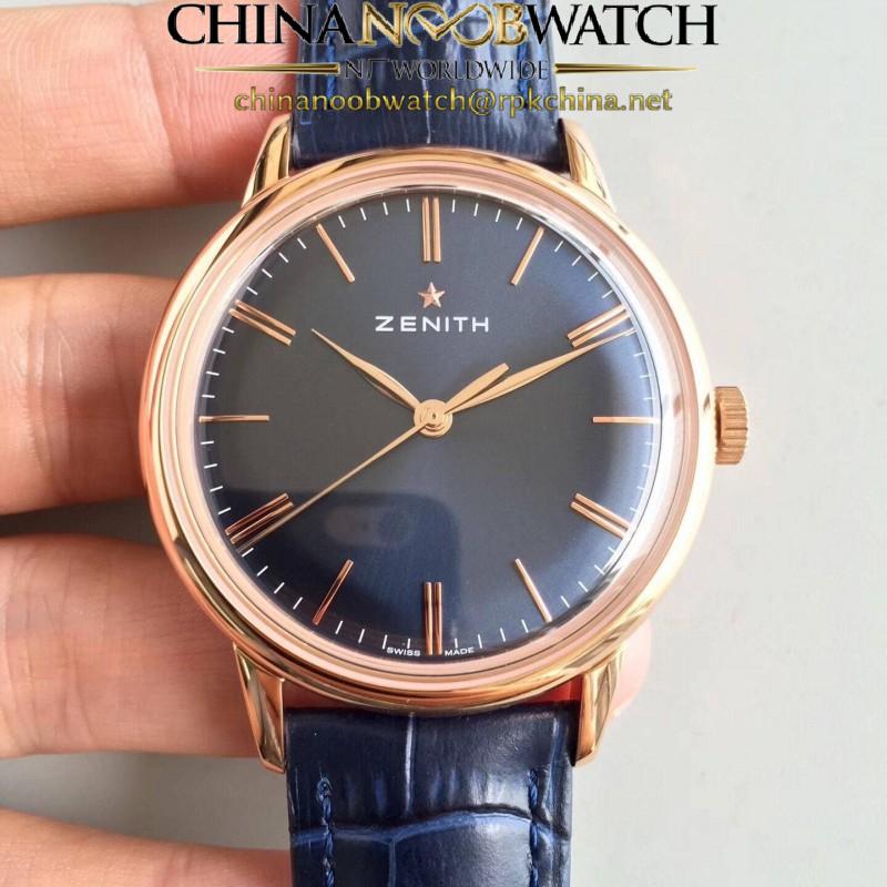 Replica Zenith Elite 6150 150TH Anniversary 18.2270.6150/01.C498 ND Rose Gold Blue Dial Swiss Elite 6150