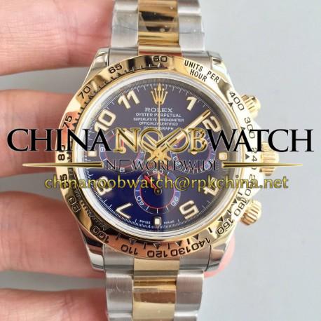 Replica Rolex Daytona Cosmograph 116503 3A 18K Yellow Gold Wrapped & Stainless Steel 904L Blue Dial Swiss 7750 Run 6@SEC