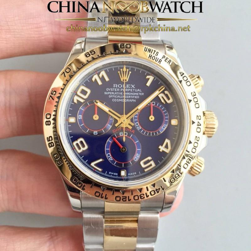 Replica Rolex Daytona Cosmograph 116503 3A 18K Yellow Gold Wrapped & Stainless Steel 904L Blue Dial Swiss 7750 Run 6@SEC