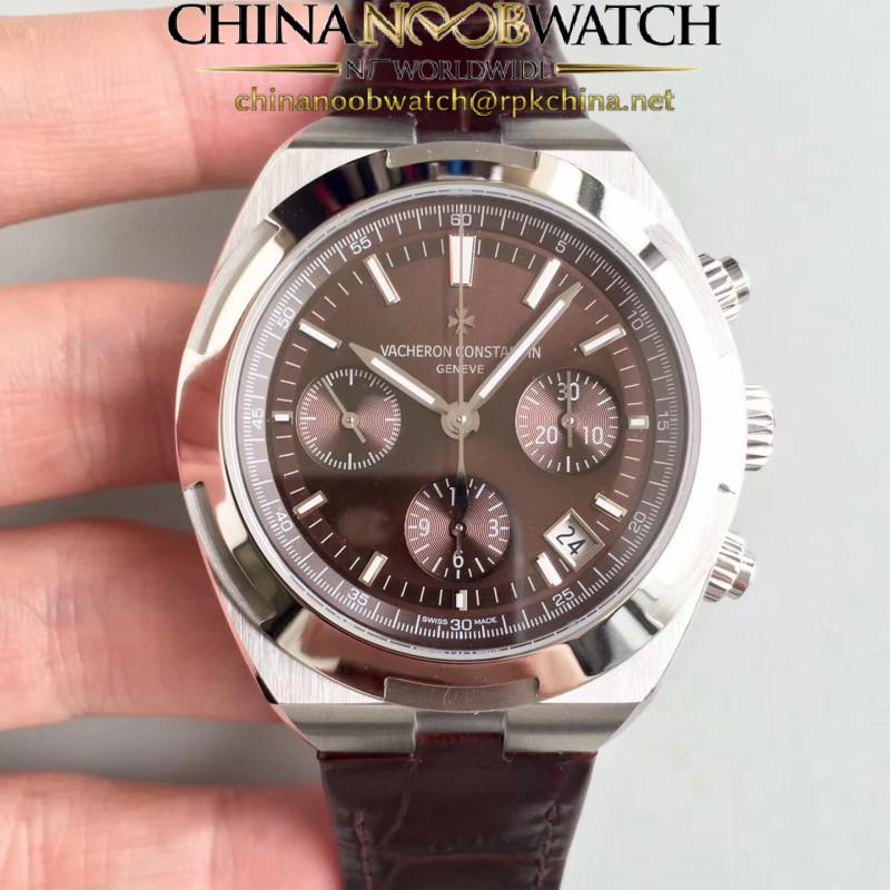 Replica Vacheron Constantin Overseas Chronograph 5500V/110A-B147 JF Stainless Steel Chocolate Dial Swiss 7750