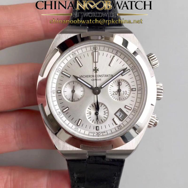 Replica Vacheron Constantin Overseas Chronograph 5500V/110A-B075 JF Stainless Steel Silver Dial Swiss 7750