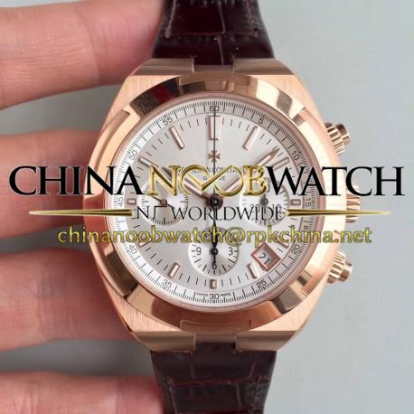 Replica Vacheron Constantin Overseas Chronograph 5500V/000R-B074 JF Rose Gold Silver Dial Swiss 7750