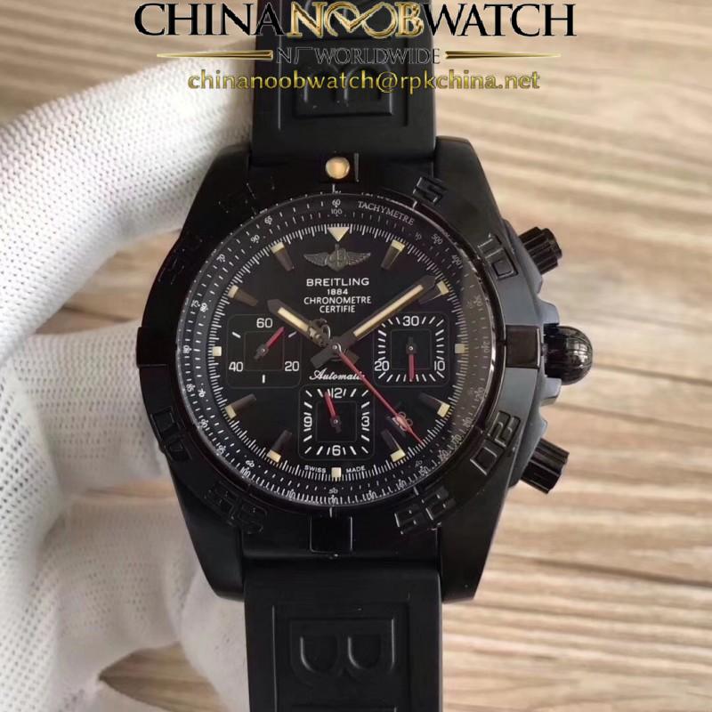 Replica Breitling Chronomat 44 Blacksteel MB0111C3/BE35 GF PVD Black Dial Swiss 7750