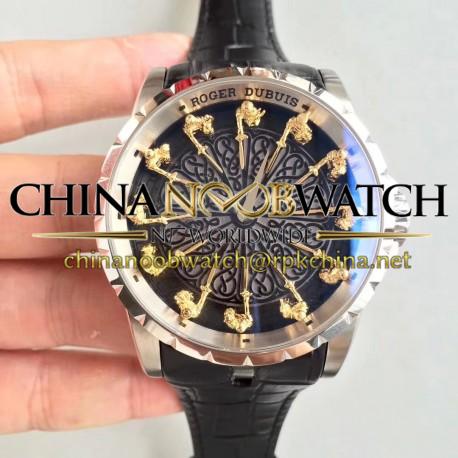 Replica Roger Dubuis Excalibur Knights Of The Round Table II RDDBEX0495 N Stainless Steel Black Dial M6T15
