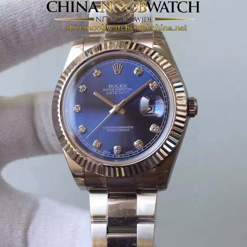 Replica Rolex Datejust II 116334 2018 41MM EW Stainless Steel Blue Dial Swiss 3136