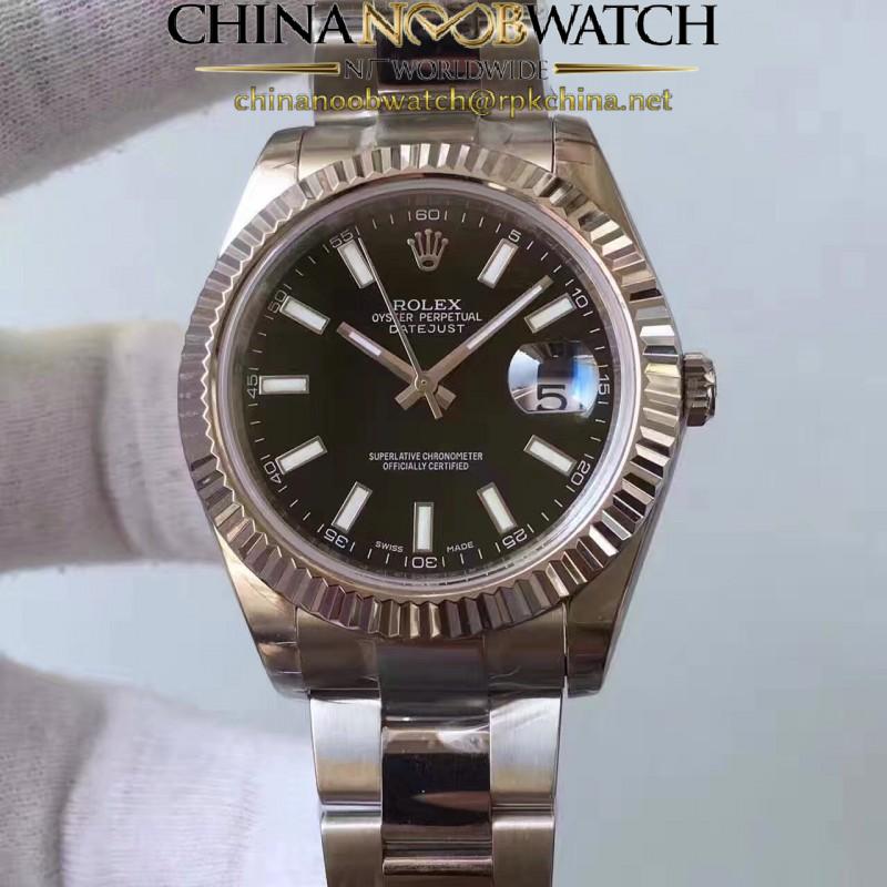 Replica Rolex Datejust II 116334 2018 41MM EW Stainless Steel Black Dial Swiss 3136