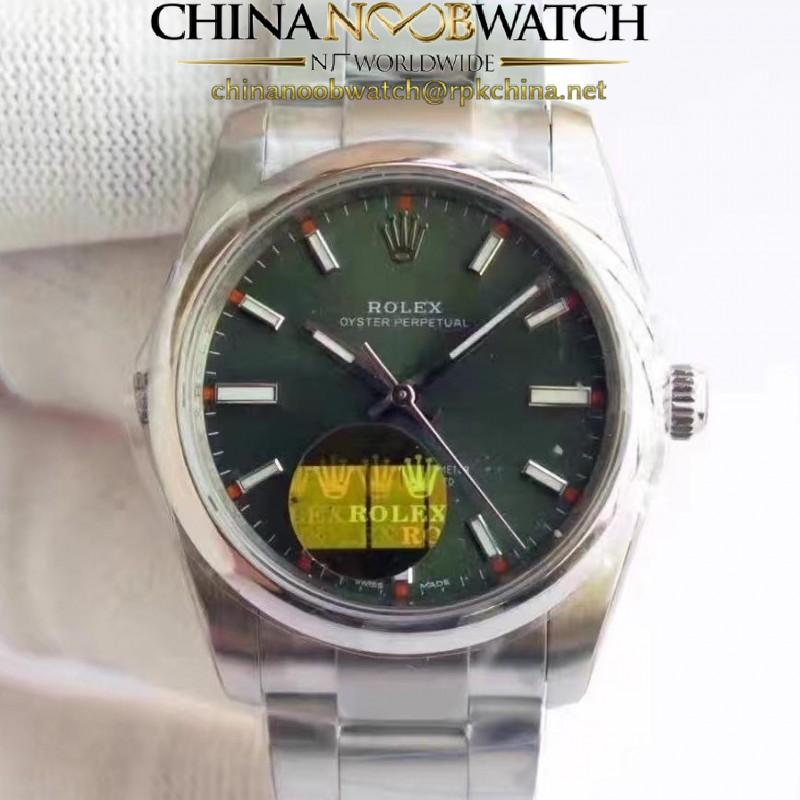 Replica Rolex Oyster Perpetual 39 114300 2018 UB Stainless Steel Green Dial Swiss 2836-2