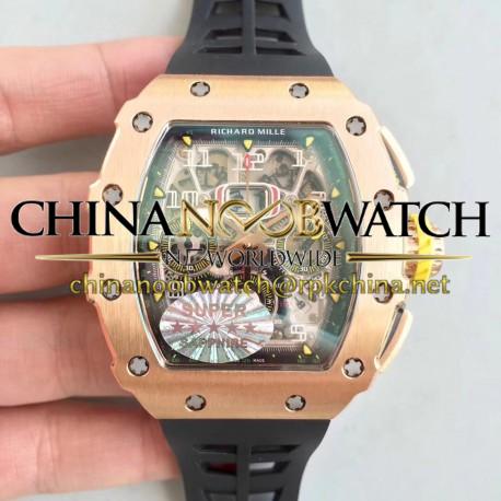 Replica Richard Mille RM011 Felipe Massa Chronograph KV Rose Gold Skeleton Dial Swiss 7750