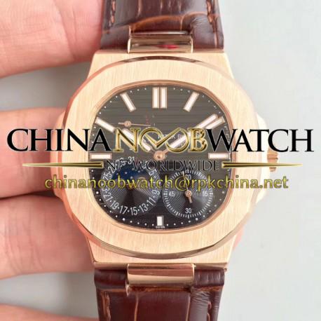 Replica Patek Philippe Nautilus Moonphase 5712R-001 N Rose Gold Black Dial Swiss 240 PS IRM C LU