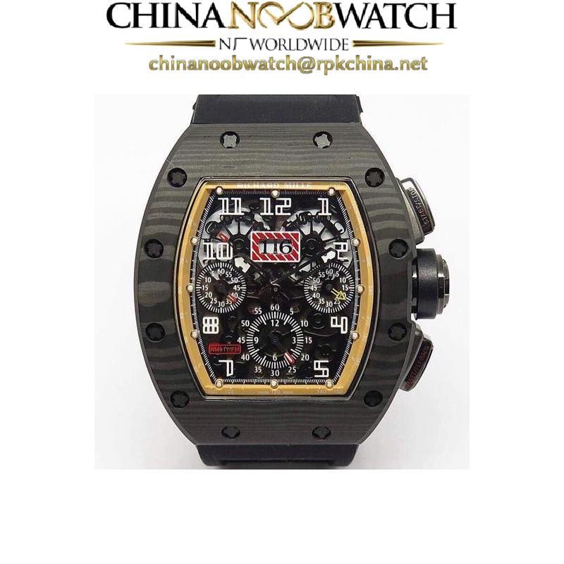 Replica Richard Mille RM011-FM Felipe Massa Chronograph Forged Carbon Yellow Dial Swiss 7750