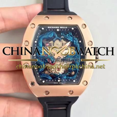 Replica Richard Mille RM57-01 Jackie Chan Rose Gold Blue Dial M9015