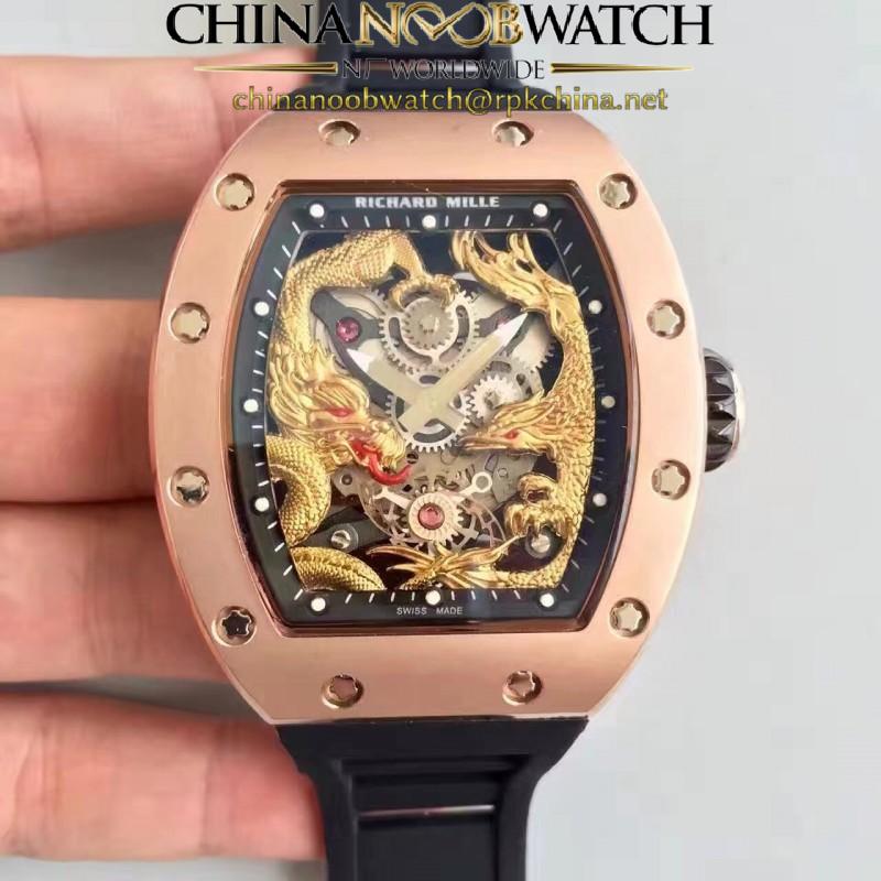 Replica Richard Mille RM57-01 Jackie Chan Rose Gold Yellow Gold Dial M9015