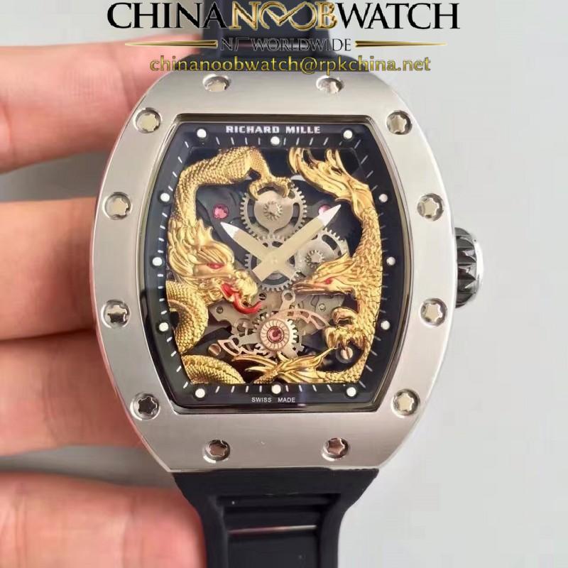 Replica Richard Mille RM57-01 Jackie Chan Stainless Steel Yellow Gold Dial M9015