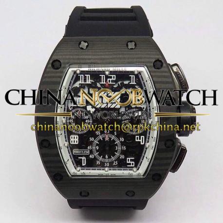 Replica Richard Mille RM011-FM Felipe Massa Chronograph Forged Carbon White Dial Swiss 7750