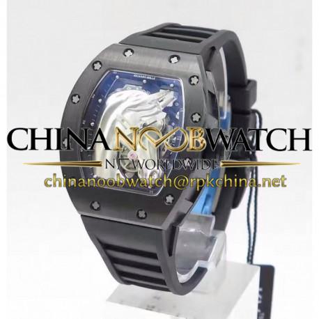 Replica Richard Mille Polo Club Saint Tropez RM052 KV Black Ceramic Silver Dial M8215