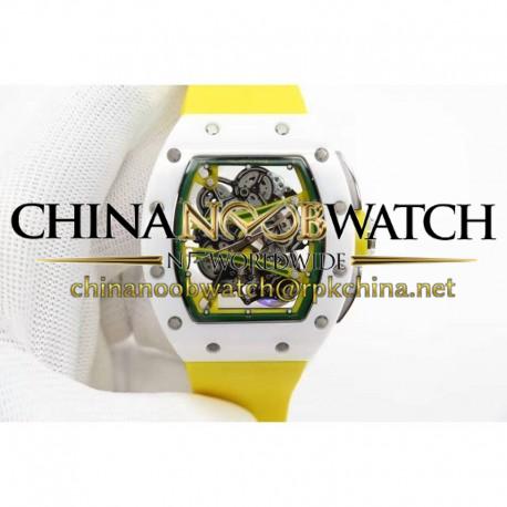 Replica Richard Mille RM59-01M White Ceramic Green Skeleton Dial M8215