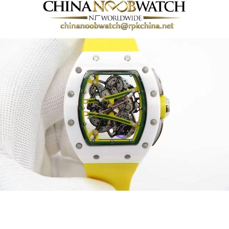 Replica Richard Mille RM59-01M White Ceramic Green Skeleton Dial M8215