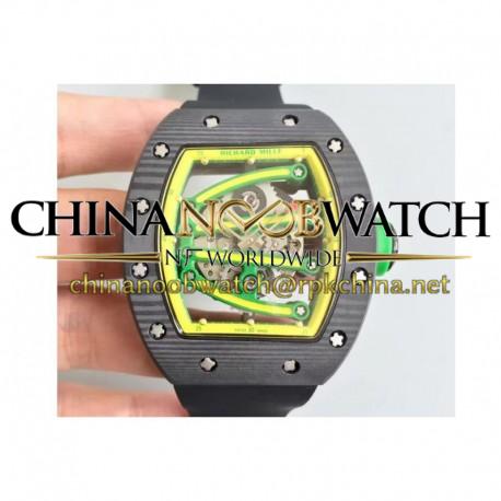 Replica Richard Mille RM59-01A Forged Carbon Yellow Skeleton Dial M6T51