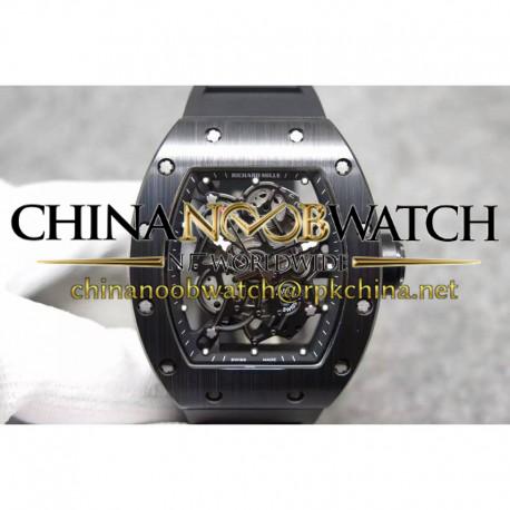 Replica Richard Mille RM55 Black Ceramic Black Skeleton Dial M8215