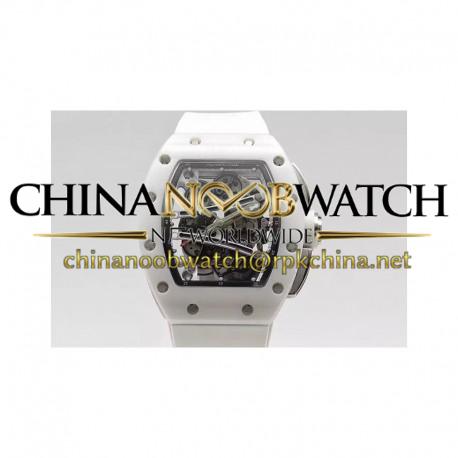 Replica Richard Mille RM59-01M White Ceramic Black Skeleton Dial M8215