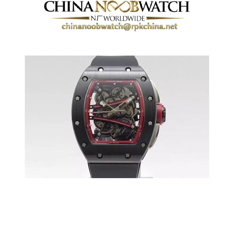 Replica Richard Mille RM59-01M Black Ceramic Red Skeleton Dial M8215