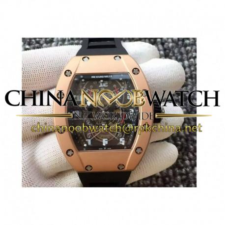 Replica Richard Mille RM022 Aerodyne Dual Time Zone Rose Gold Skeleton Dial M9015