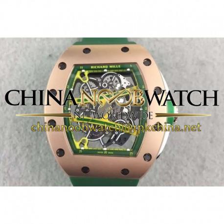 Replica Richard Mille RM61 Rose Gold Green Skeleton Dial M9015