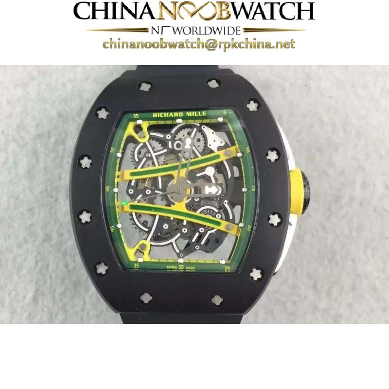 Replica Richard Mille RM61 PVD Green Skeleton Dial M9015