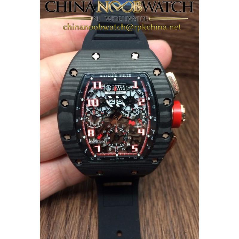 Replica Richard Mille RM011-FM Felipe Massa Chronograph Forged Carbon Red Dial Swiss 7750