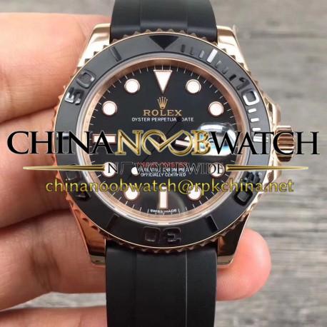 Replica Rolex Yacht-Master 40 116655 2018 V9 Rose Gold Black Dial Swiss 3135