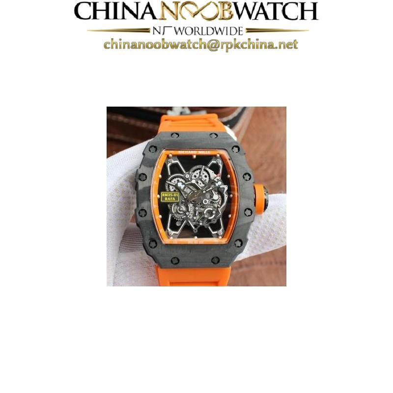 Replica Richard Mille RM035-01 Rafa Forged Carbon Orange Dial M9015